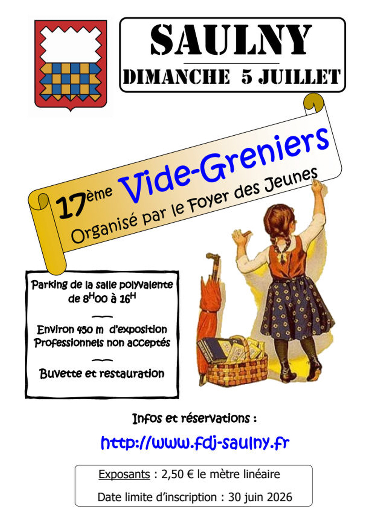 Affiche Vide-grenier Saulny dimanche 5 juillet 2026 (57140)