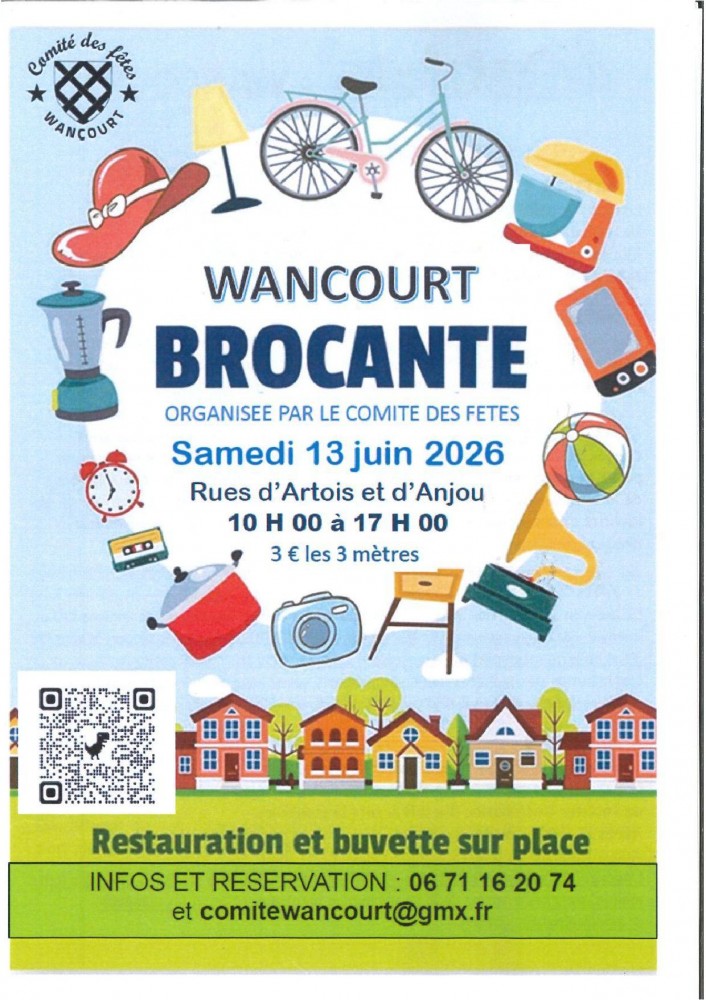Affiche Brocante de Wancourt samedi 13 juin 2026 (62128)