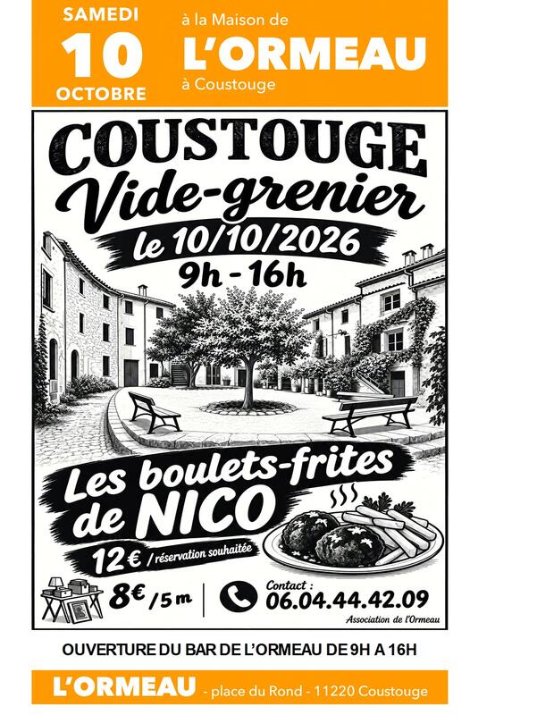 Affiche Vide-grenier de l'Ormeau à Coustouge