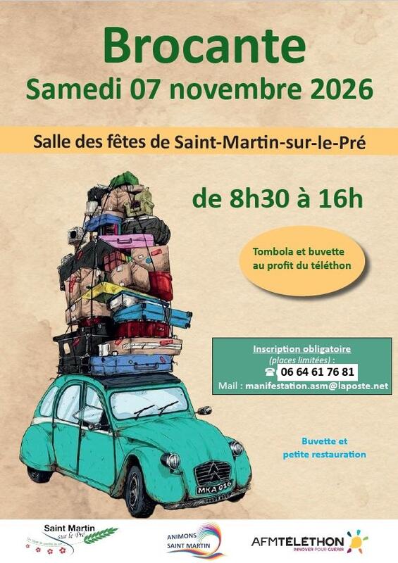Affiche Brocante de la salle des fêtes de Saint-Martin-sur-le-Pré