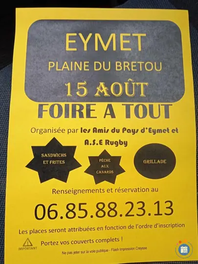 Affiche Foire à tout Eymet samedi 15 août 2026 (24500 Dordogne)