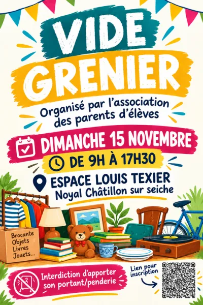 Affiche Vide-grenier de l'APE à Noyal-Châtillon-sur-Seiche