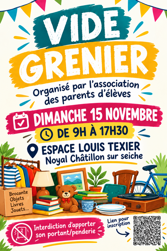 Affiche Vide-grenier de l'APE à Noyal-Châtillon-sur-Seiche