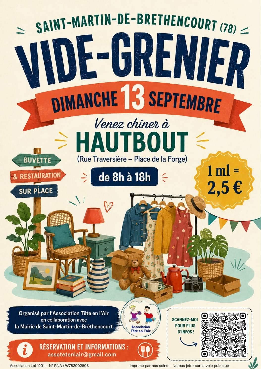 Affiche Vide-grenier Saint-Martin-de-Bréthencourt dimanche 13 septembre 2026 (78660)