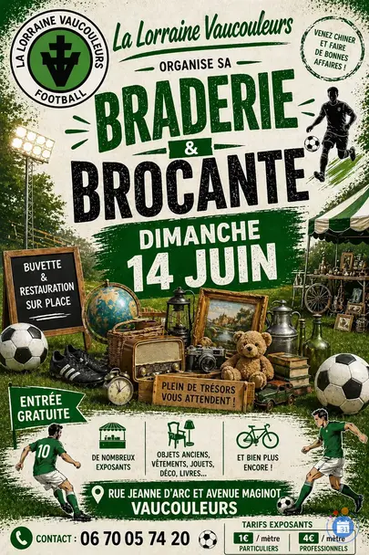 Affiche Brocante Vaucouleurs dimanche 14 juin 2026 (55140)