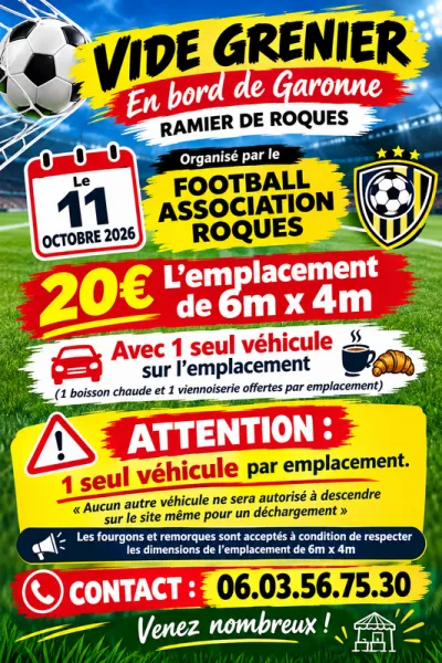 Affiche Vide-greniers du Football Association Roques
