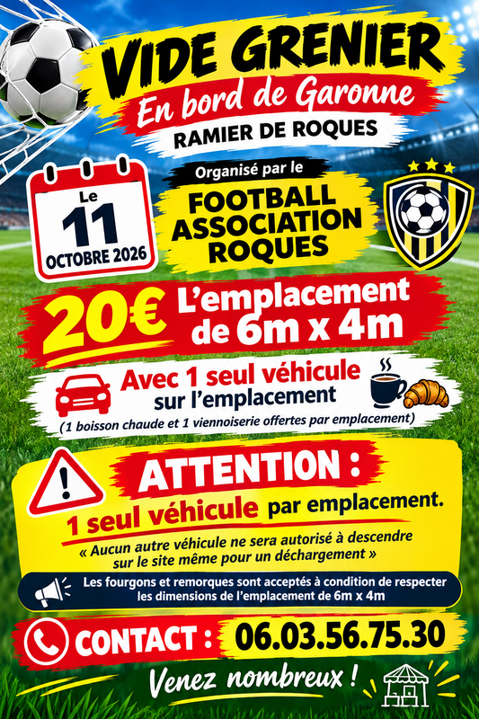 Affiche Vide-greniers du Football Association Roques