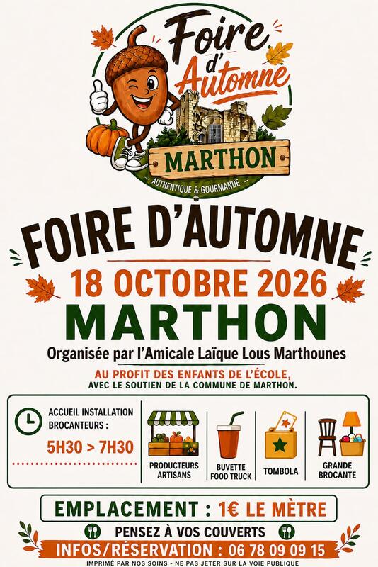 Affiche Foire d'automne et grande brocante de Marthon