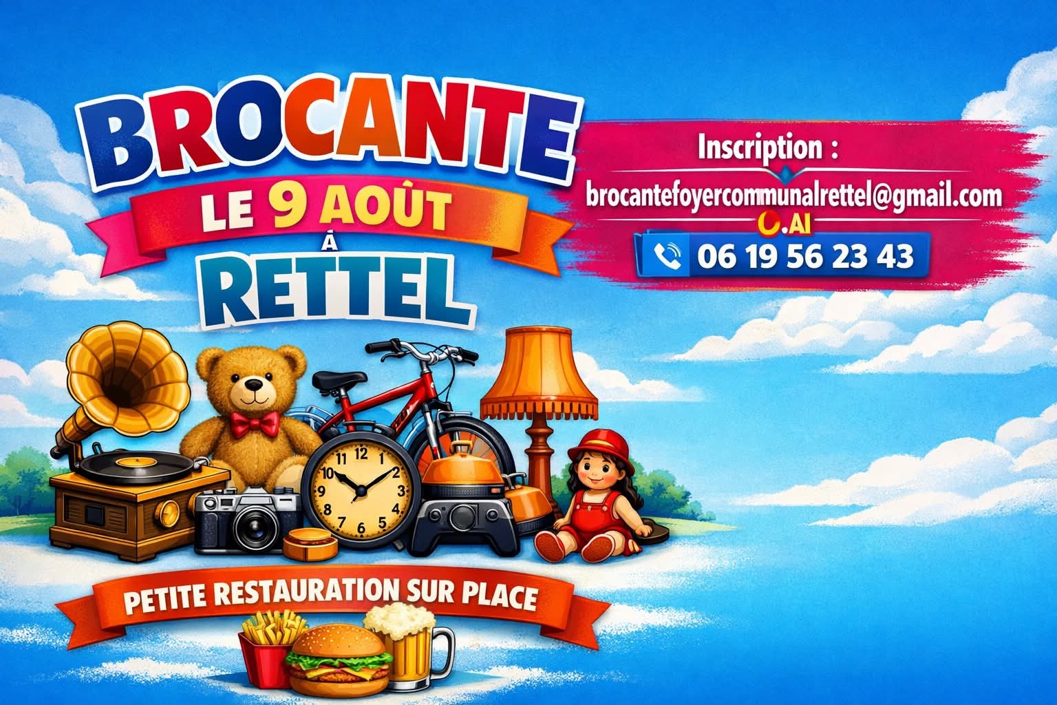 Affiche Brocante Rettel dimanche 9 août 2026 (57)
