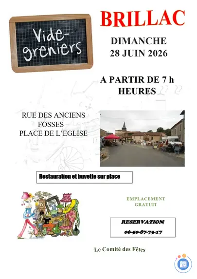 Affiche Vide-grenier Brillac dimanche 28 juin 2026 (16500)