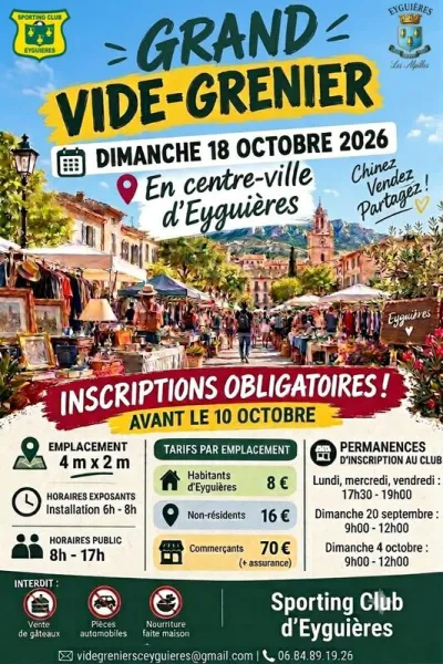 Affiche Vide-grenier du Sporting Club d'Eyguières à Eyguières