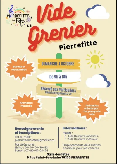 Affiche Vide-grenier de Pierrefitte en fête à Pierrefitte