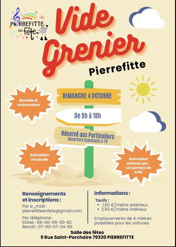 Affiche Vide-grenier de Pierrefitte en fête à Pierrefitte