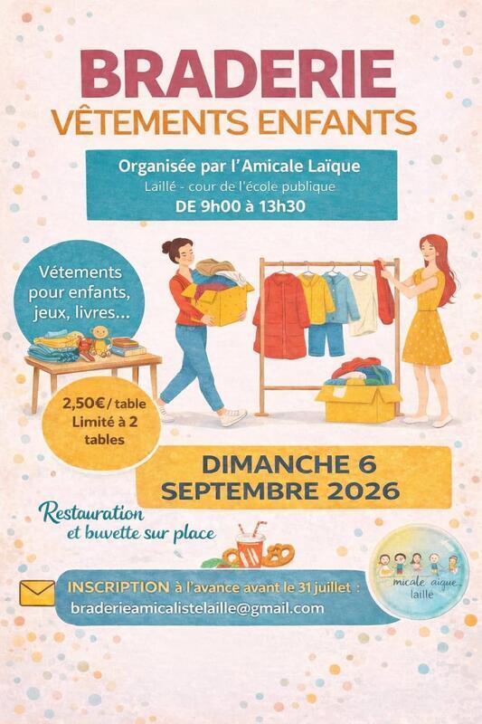 Affiche Braderie vetements enfants Laille dimanche 6 septembre 2026 (35890)
