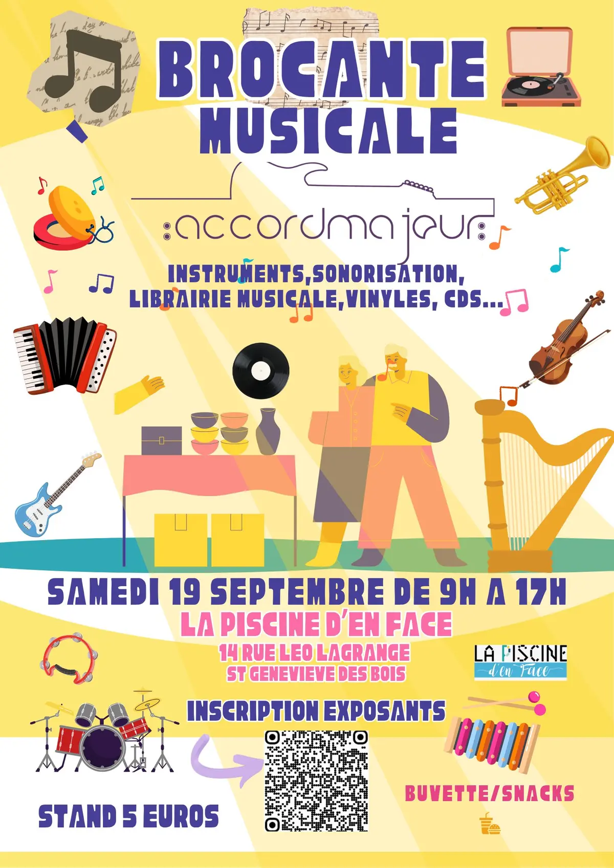 Affiche Brocante musicale Sainte-Geneviève-des-Bois 19 septembre 2026 (91700)