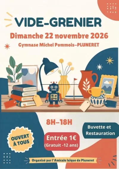 Affiche Vide-grenier de l'Amicale laïque à Pluneret