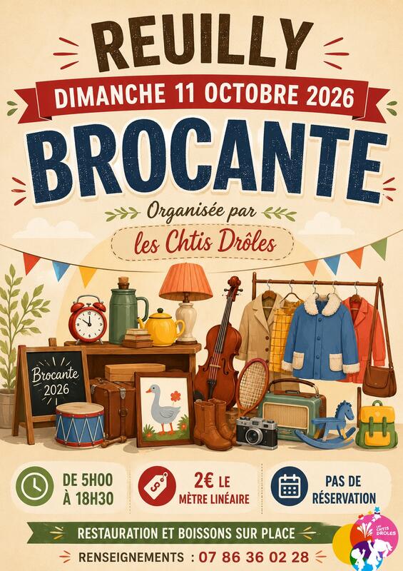 Affiche Brocante des Chtis Drôles à Reuilly