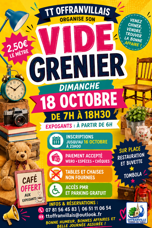 Affiche Vide-grenier du tennis de table à Offranville