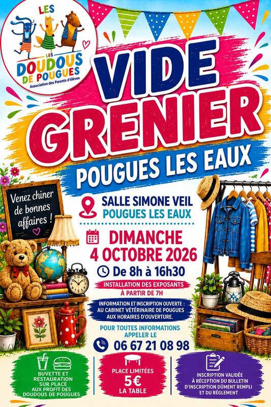 Affiche Vide-grenier des Doudous de Pougues à Pougues-les-Eaux