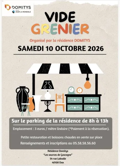 Affiche Vide-grenier de la résidence Domitys à Dax