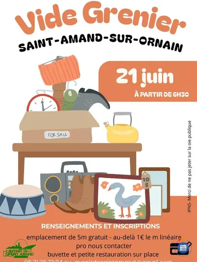 Affiche Vide-grenier Saint-Amand-sur-Ornain dimanche 21 juin 2026 (55500)