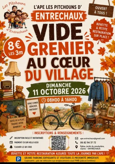 Affiche Vide-grenier de l'APE Les Pitchouns à Entrechaux
