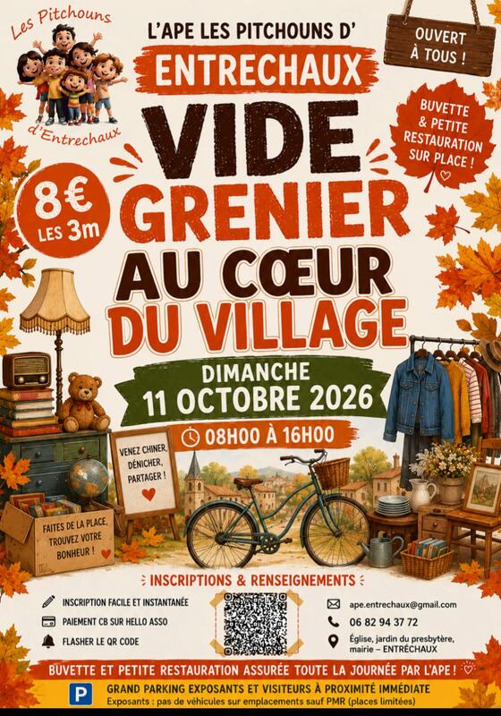 Affiche Vide-grenier de l'APE Les Pitchouns à Entrechaux