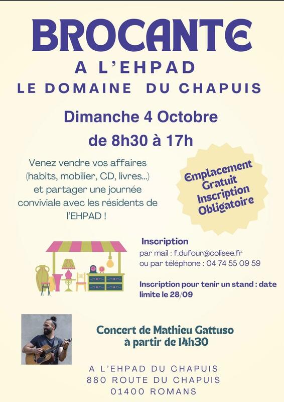 Affiche Brocante de l'EHPAD Le Domaine du Chapuis à Romans