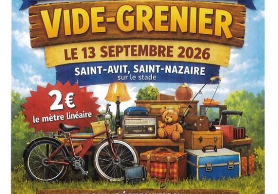 Affiche Vide-grenier Saint-Avit-Saint-Nazaire dimanche 13 septembre 2026 (33220)