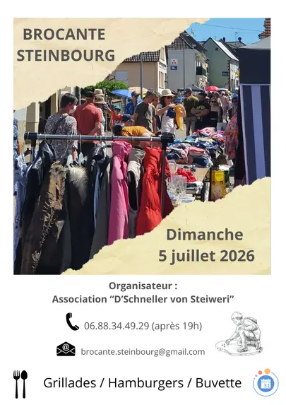 Affiche Brocante Steinbourg dimanche 5 juillet 2026 (67790)