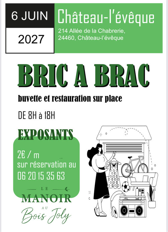 Affiche Bric-à-brac du Manoir au Bois Joly à Château-l'Évêque