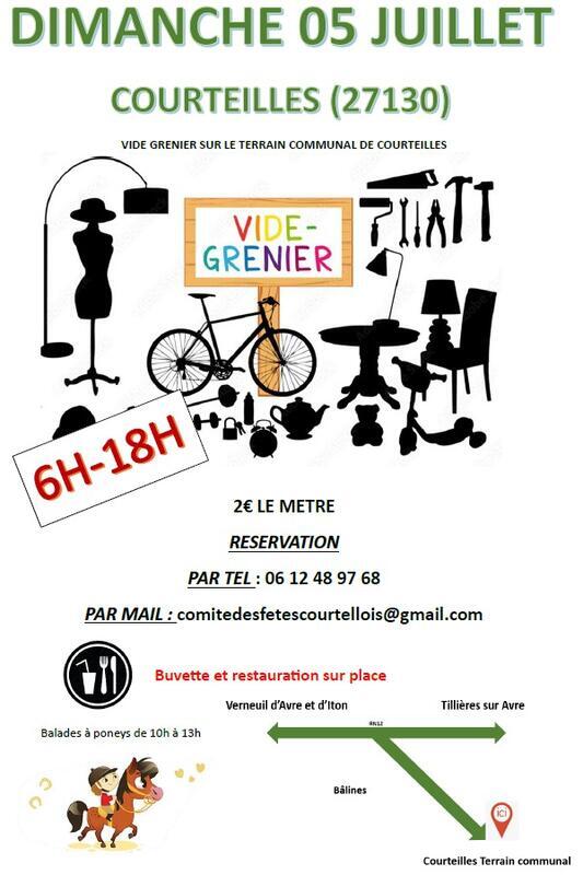 Affiche Vide-grenier Courteilles dimanche 5 juillet 2026 (27130 Eure)