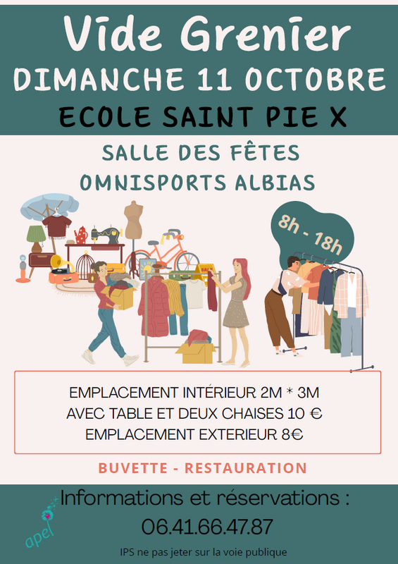 Affiche Vide-grenier de l'école Saint Pie X à Albias