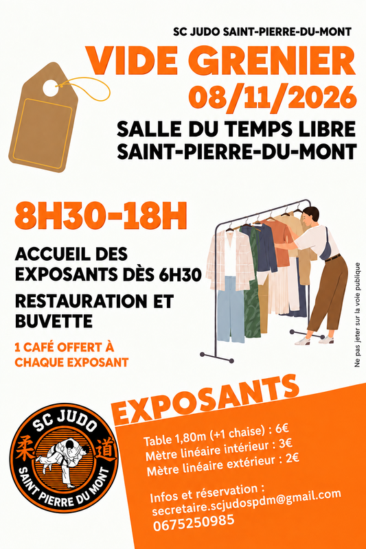 Affiche Vide-grenier du SC Judo à Saint-Pierre-du-Mont