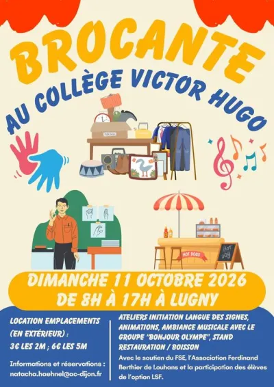 Affiche Brocante du collège Victor Hugo à Lugny