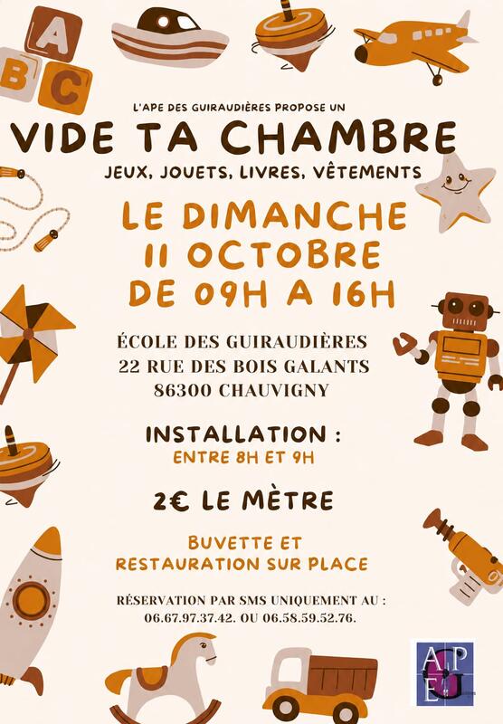 Affiche Vide ta chambre de l'APE des Guiraudières à Chauvigny