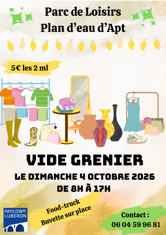 Affiche Vide-grenier du plan d'eau à Apt