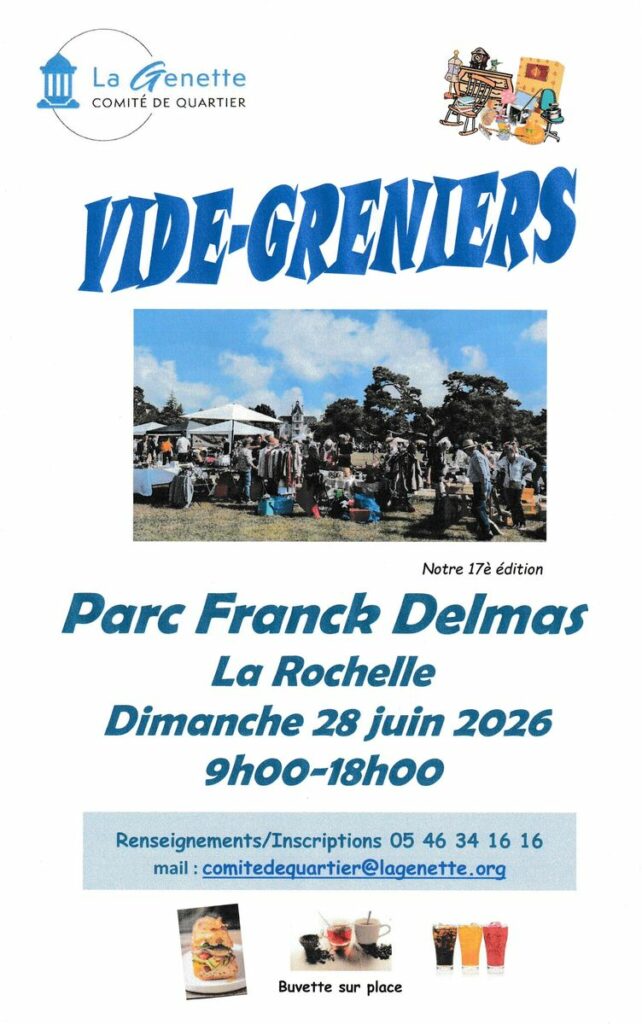 Affiche Vide-greniers La Rochelle dimanche 28 juin 2026 (17000)