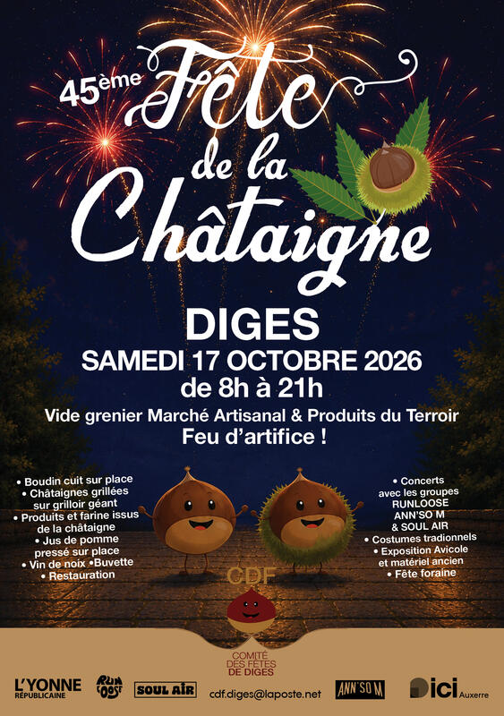 Affiche Fête de la châtaigne et vide-grenier de Diges