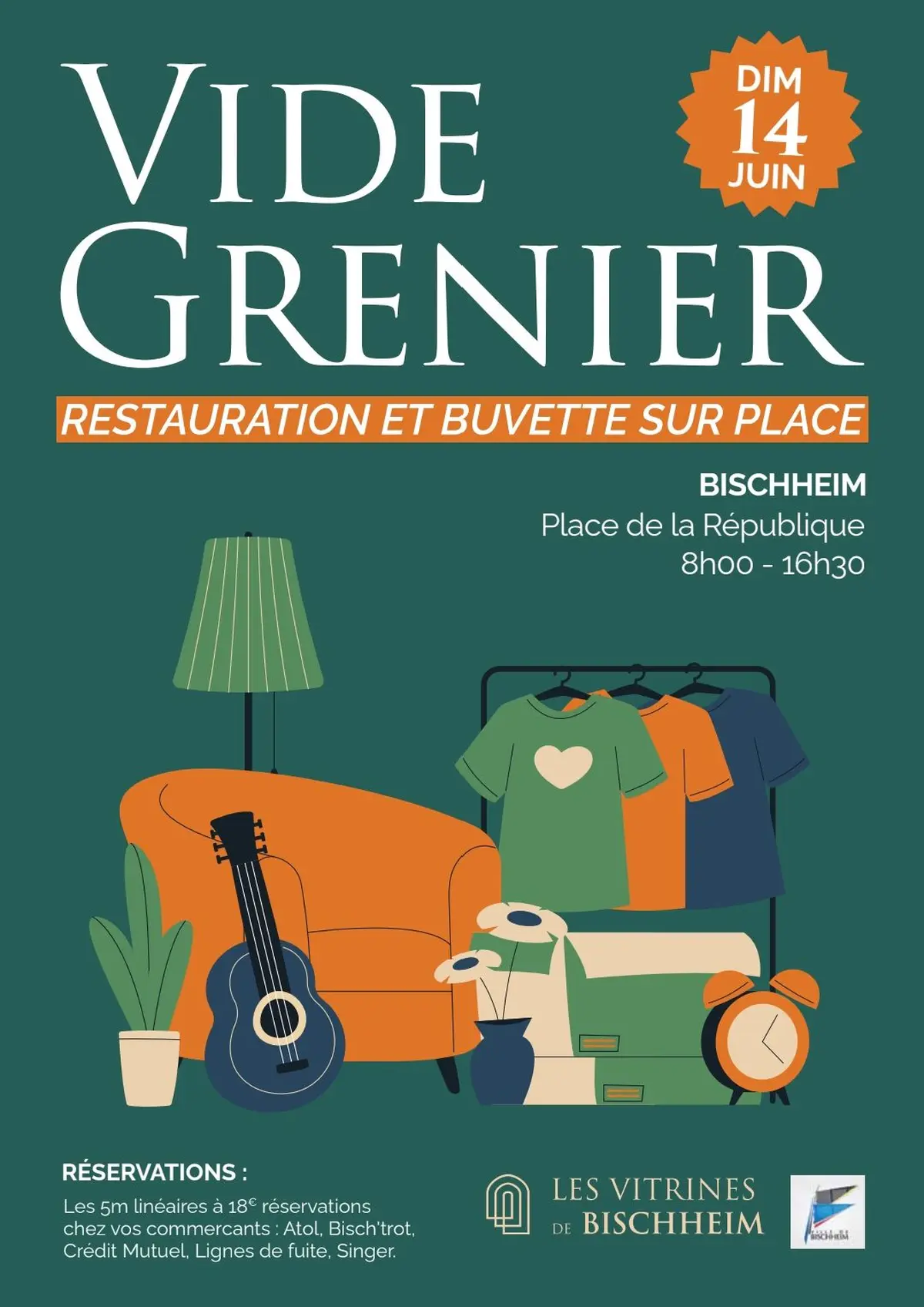 Affiche Vide-grenier Bischheim dimanche 14 juin 2026 (67800)