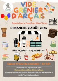 Affiche Vide-grenier d'Arçais dimanche 2 août 2026 (79210)