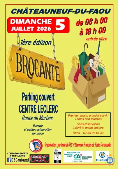 Affiche Brocante Châteauneuf-du-Faou dimanche 5 juillet 2026 (29520)