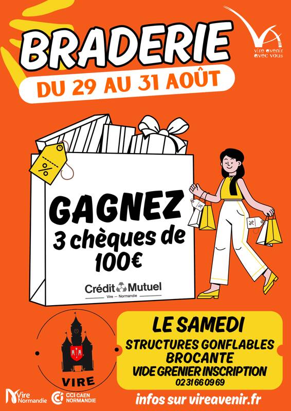 Affiche Grande braderie Vire Normandie 29-31 août 2026 (14500)