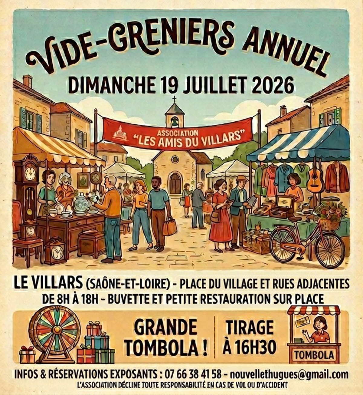 Affiche Vide-grenier Le Villars dimanche 19 juillet 2026 (71700)