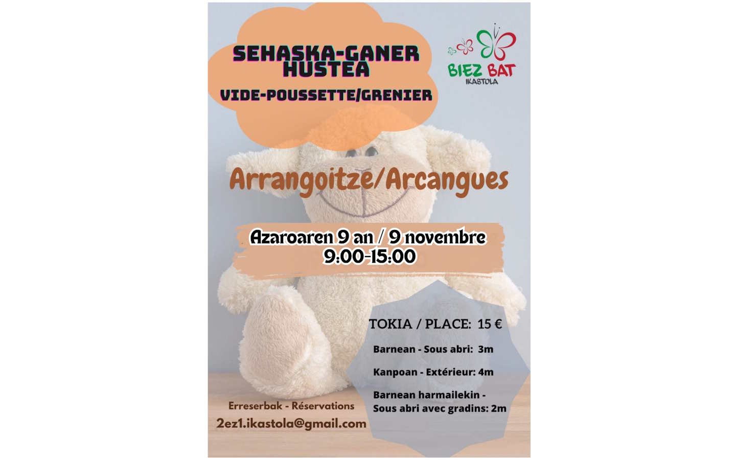 Affiche Vide-grenier Arcangues dimanche 8 novembre 2026 (64200)