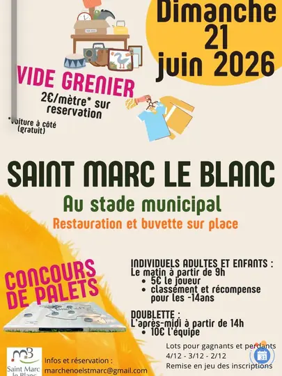 Affiche Vide-grenier Saint-Marc-le-Blanc dimanche 21 juin 2026 (35460)