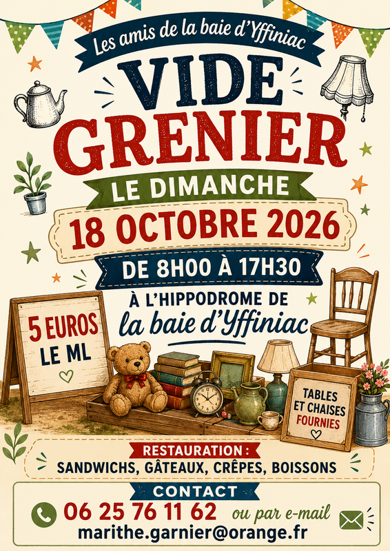 Affiche Vide-grenier des Amis de la baie d'Yffiniac