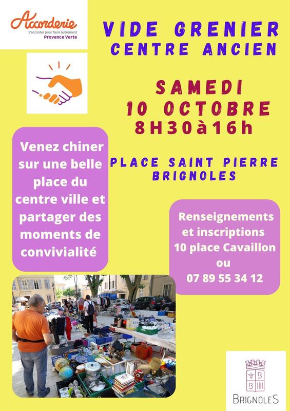Affiche Vide-grenier du centre ancien de l'Accorderie à Brignoles