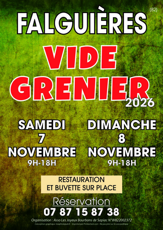 Affiche Vide-grenier de Falguières à Montauban