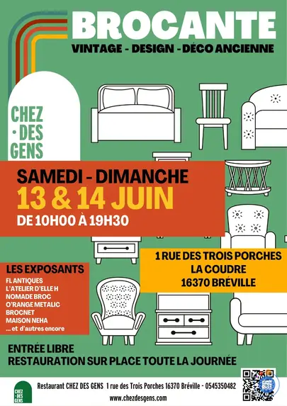 Affiche Brocante Bréville samedi 13 et dimanche 14 juin 2026 (16370)